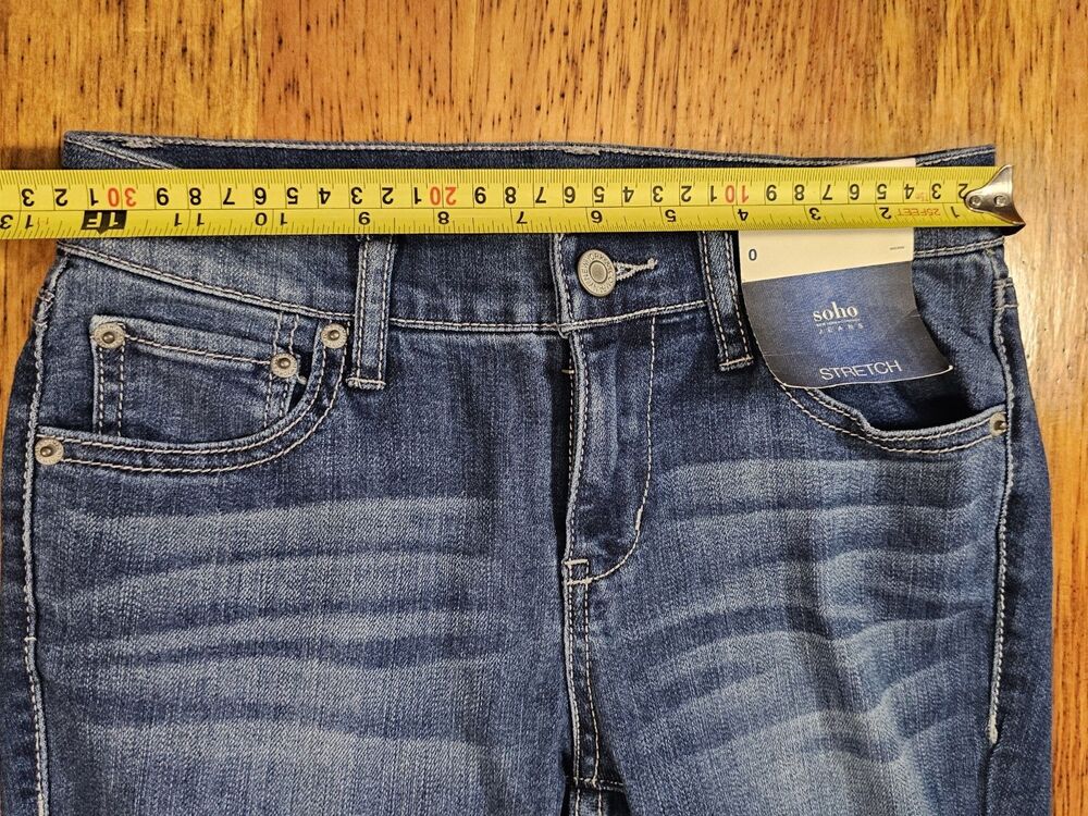 NWT Soho Jeans New York & Co Runway Leggings Star Print Skinny Blue Denim Size 0 - Picture 4 of 10